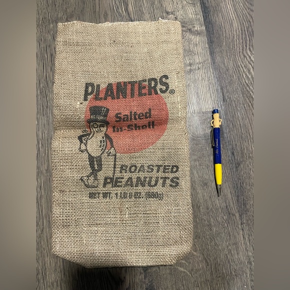 Vintage Planters Mr. Peanut Burlap Bag & Pen Lot - Picture 3 of 7